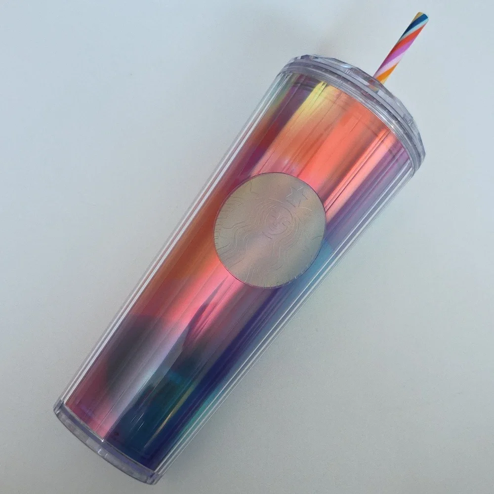Starbucks Tumbler - Rainbow Kaleidoscope Dome 24oz Cold Cup Tumbler NWT
